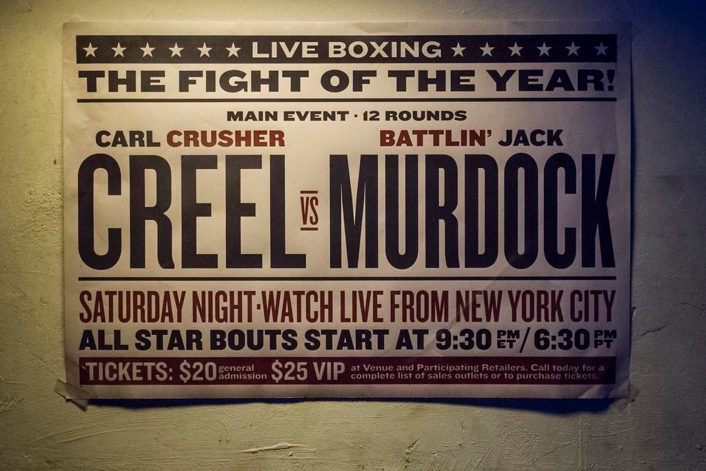 Daredevil Season 1 Creel v Murdock boxing poster