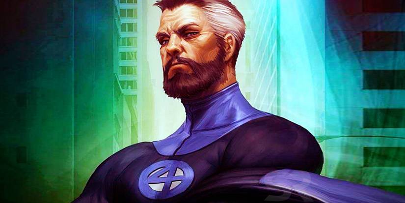 A bearded Reed Richards crosses his arms in Marvel comics cover