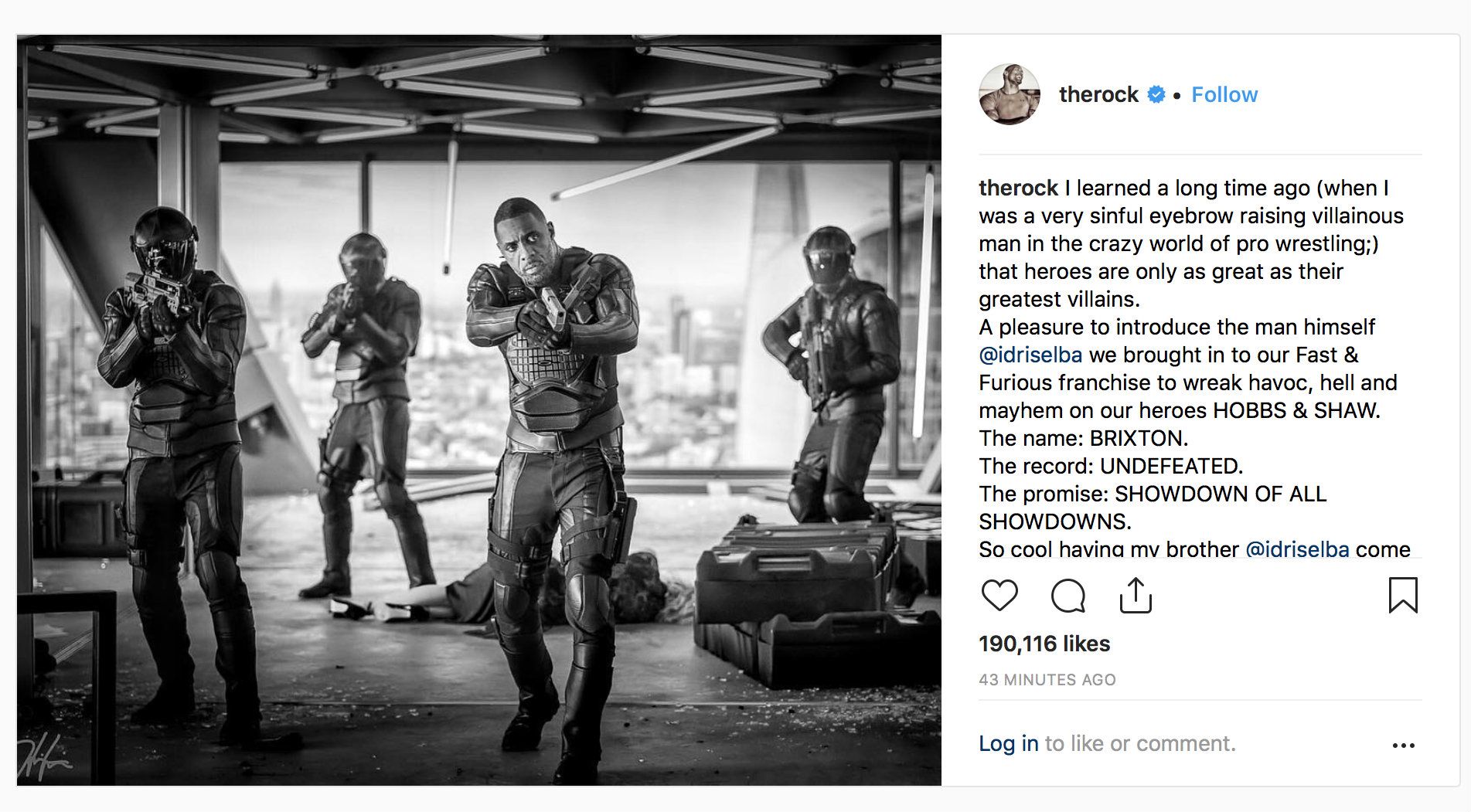 First Look at Idris Elba in Fast and Furious spinoff Hobbs and Shaw