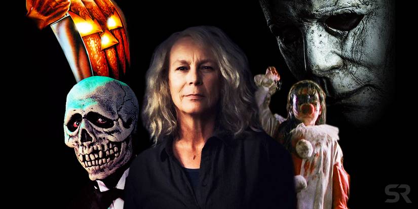 A Halloween montage with Laurie Strode, Jamile Lloyd, Michael Myers, and Season of the Witch.
