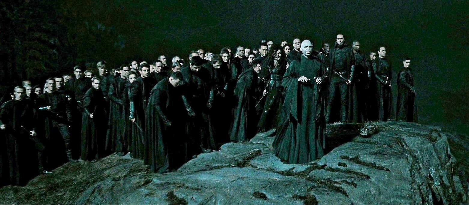 The Death Eaters gather with Voldemort