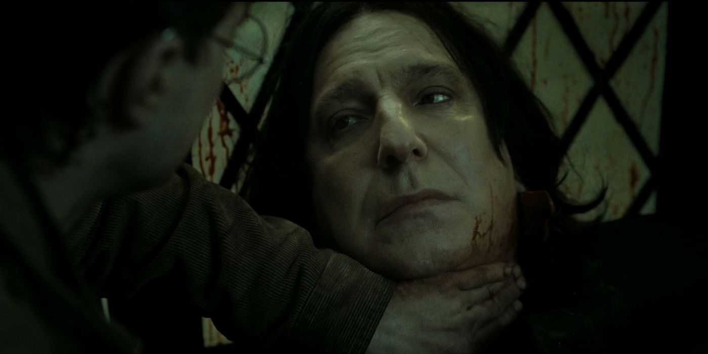 Harry Potter with Snape as he dies.