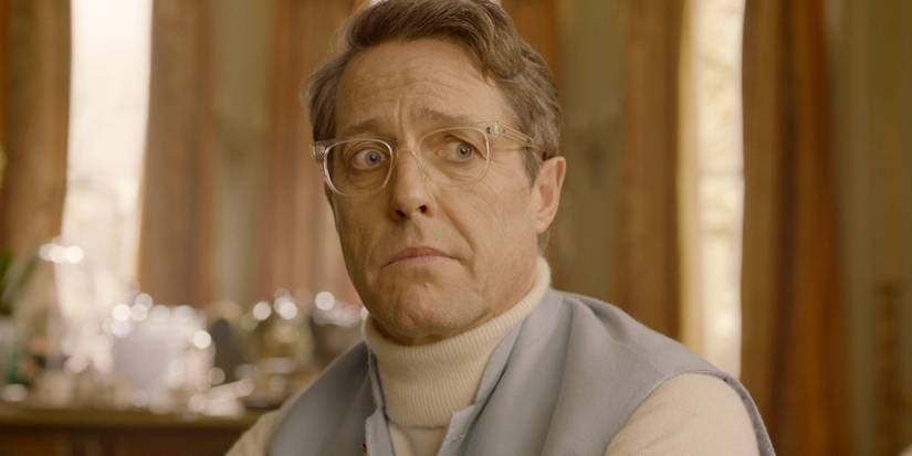 Hugh Grant looking concerned in Paddington 2