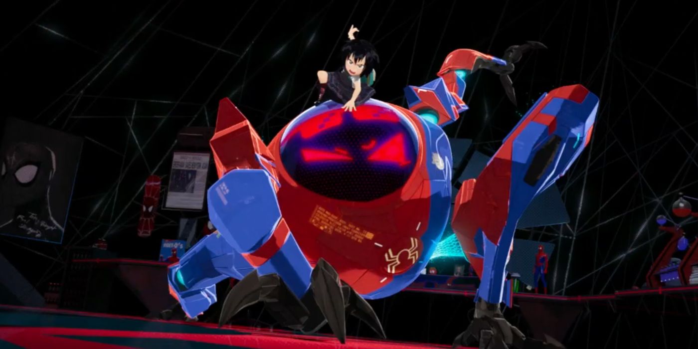 Peni Parker and her robot in into the Spider-Verse