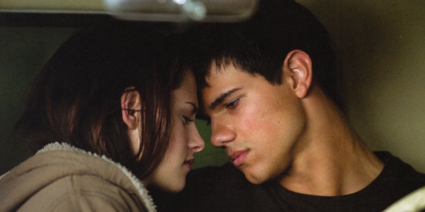 Jacob and Bella lying together in Twilight.