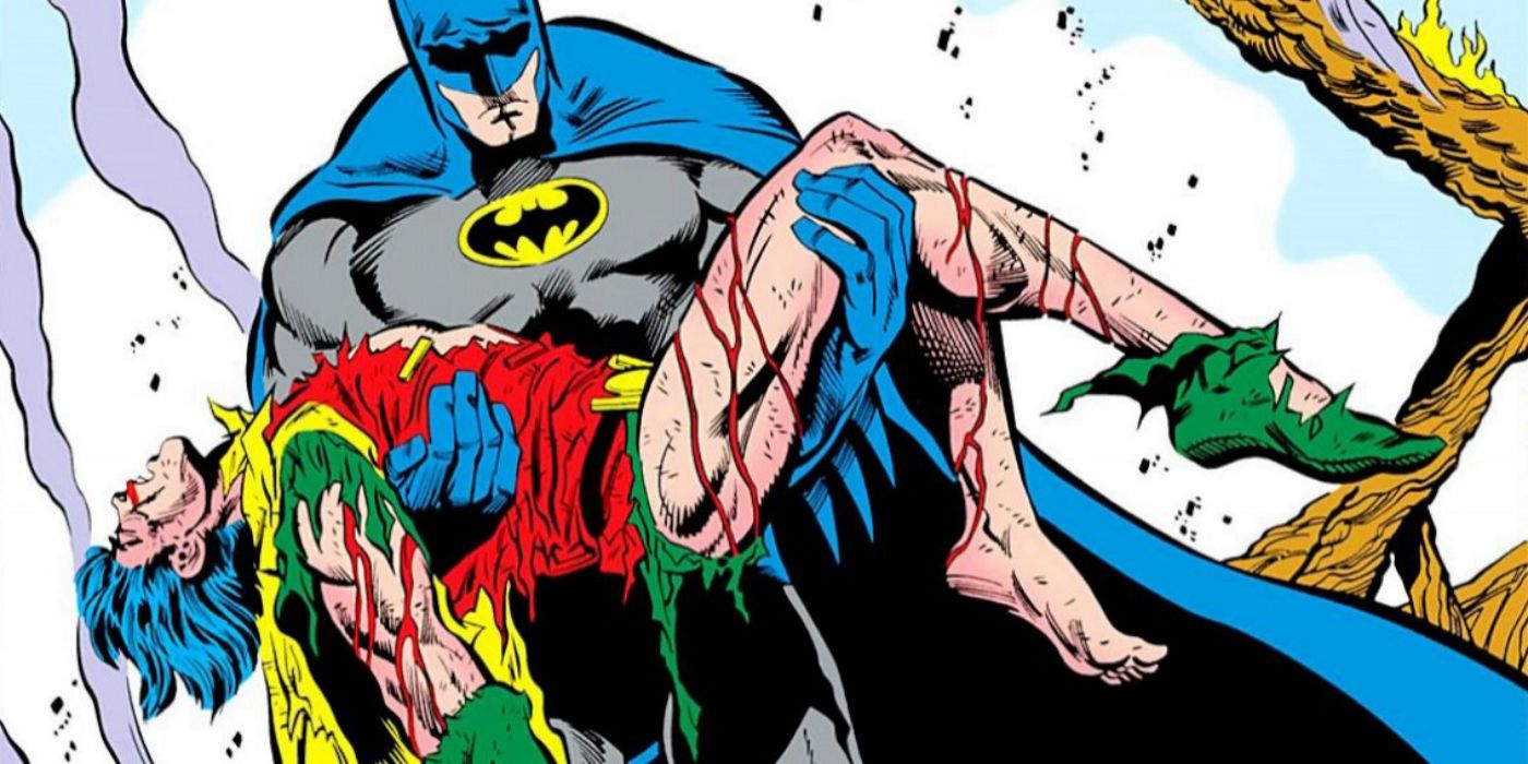 Batman carries Jason Todd's corpse in DC Comics