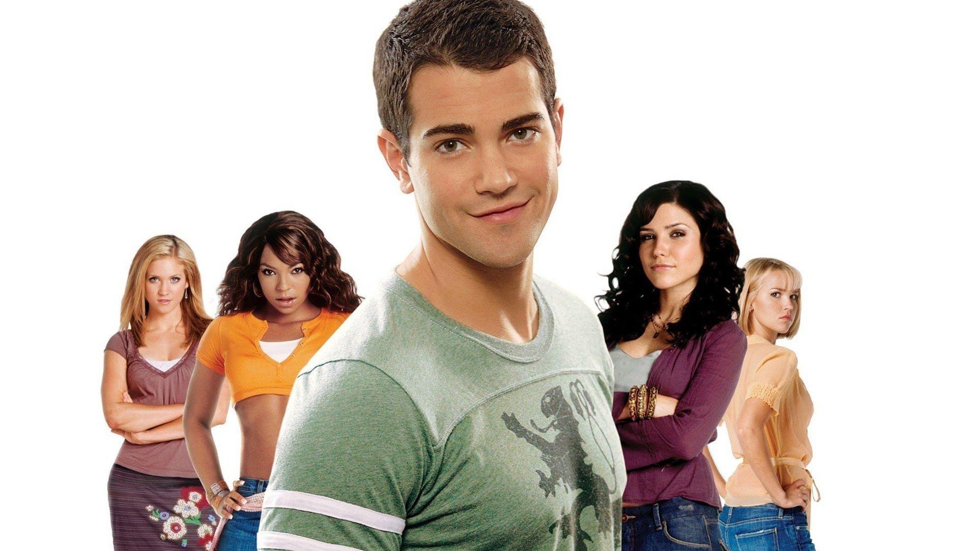 John Tucker stands in front of all the girls he cheated on 