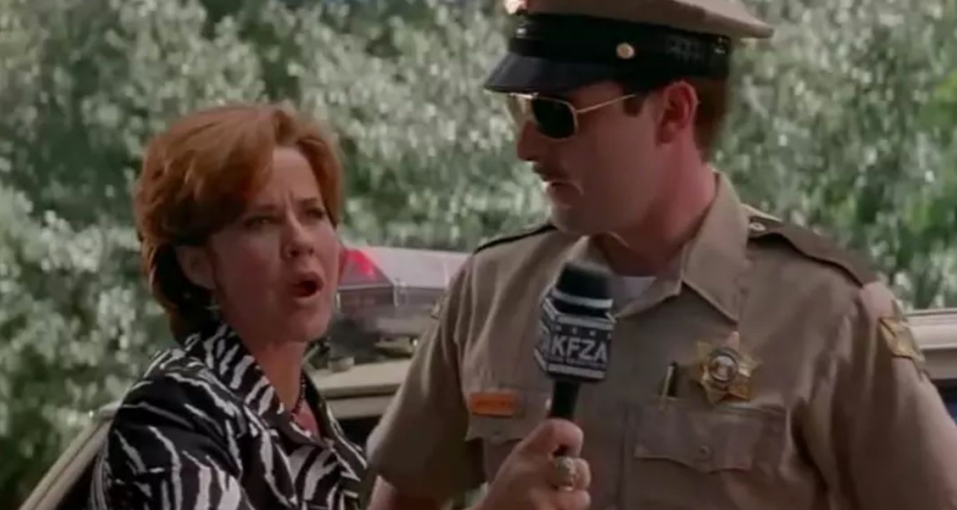 Linda Blair as a reporter in Scream