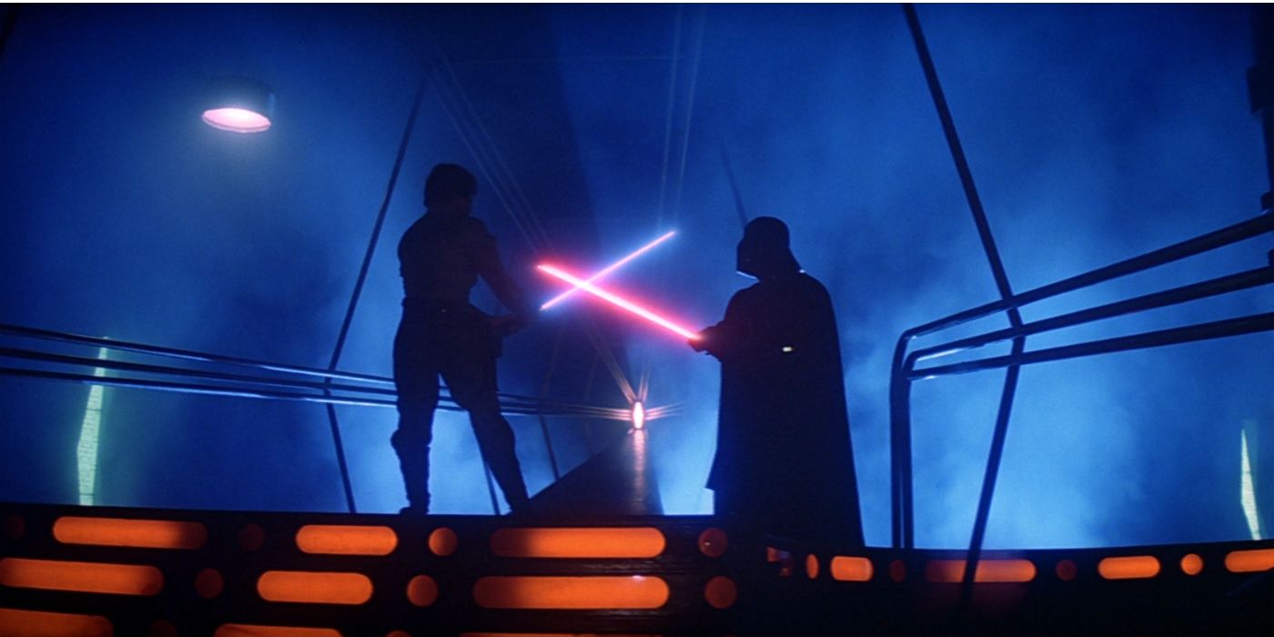 Luke fights Vader in The Empire Strikes Back