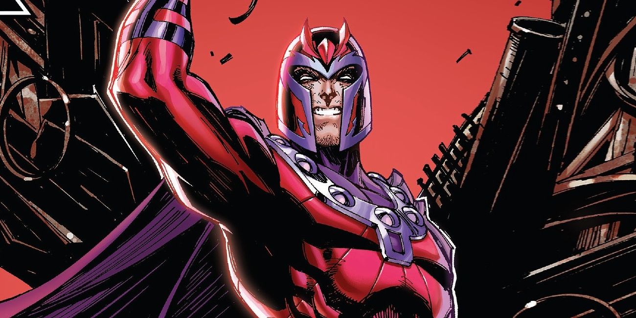 Magneto raises his right arm