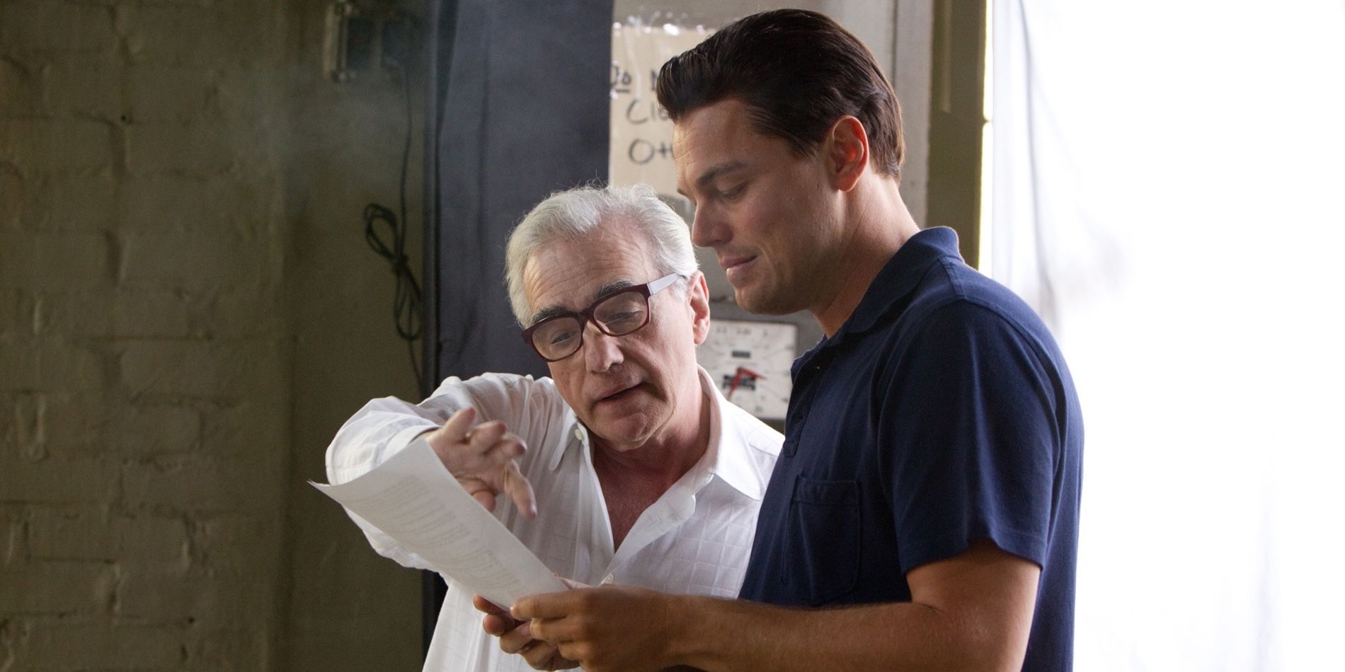 Martin Scorsese and Leonardo DiCaprio on The Wolf of Wall Street set