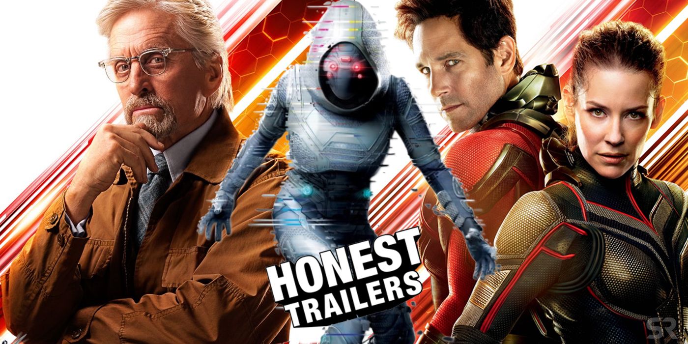 Michael Douglas Paul Rudd Evangeline Lilly and Ghost in Ant-Man and the Wasp Honest Trailer