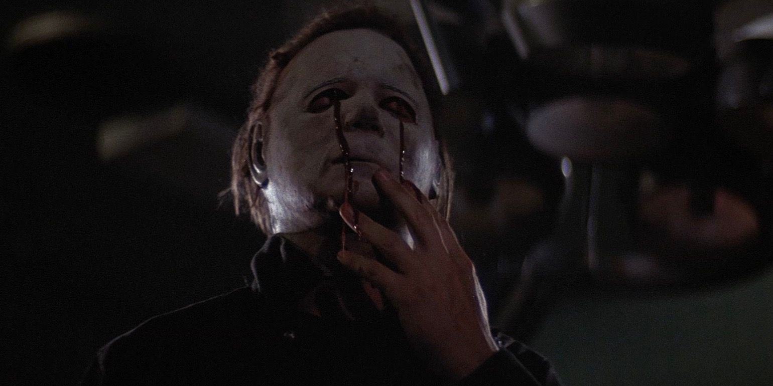 Michael Myers with bleeding eyes in Halloween II