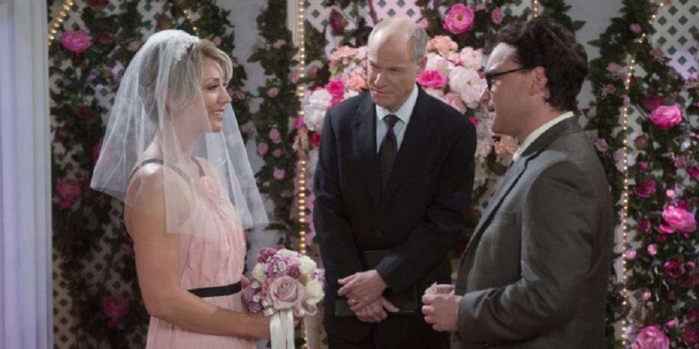 Penny and Leonard Hofstadter at the alter on TBBT