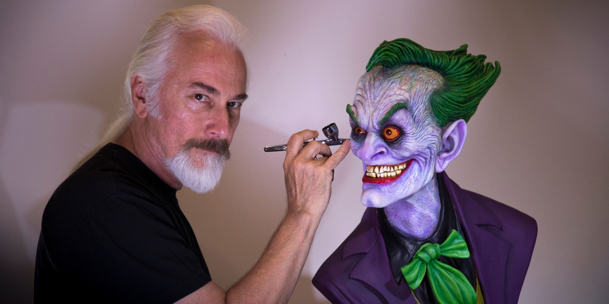 Rick Baker Works On His Bust of The Joker