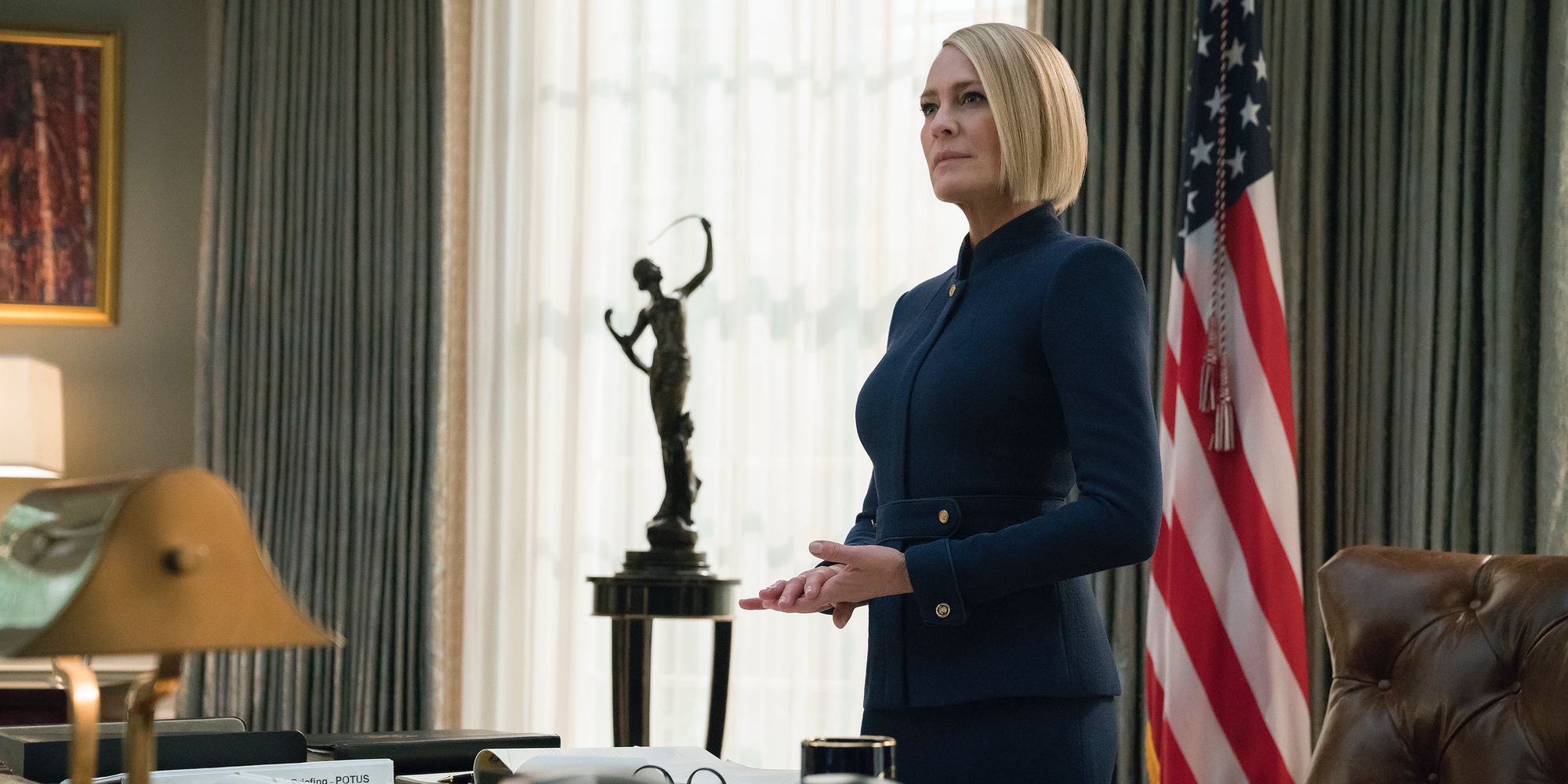Clare Unverwood at the Oval Office in House of Cards Season 6