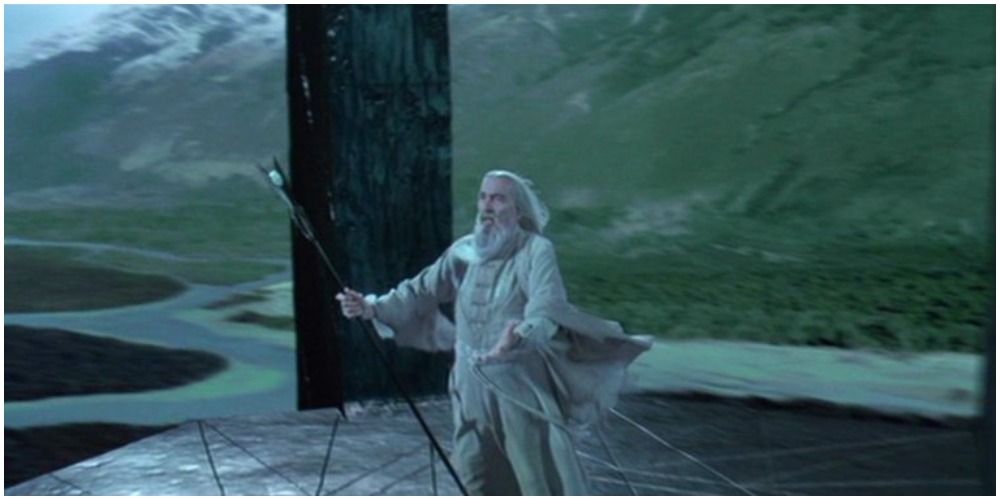 Saruman summons a snowstorm in Caradhras