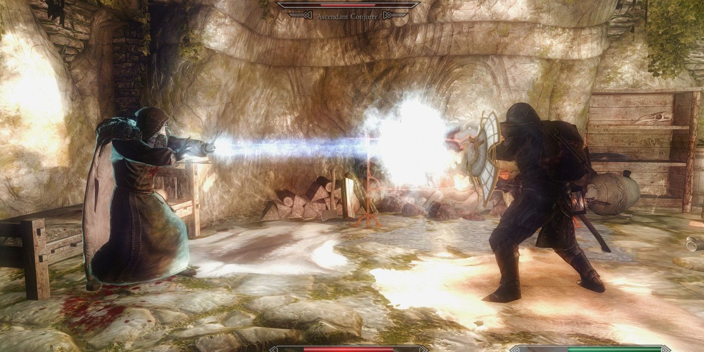 Spellbreaker shield deflects a spell in Skyrim