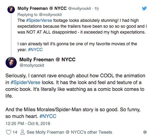 Spider-Man: Into the Spider-Verse NYCC Footage Reactions Offer High Praise