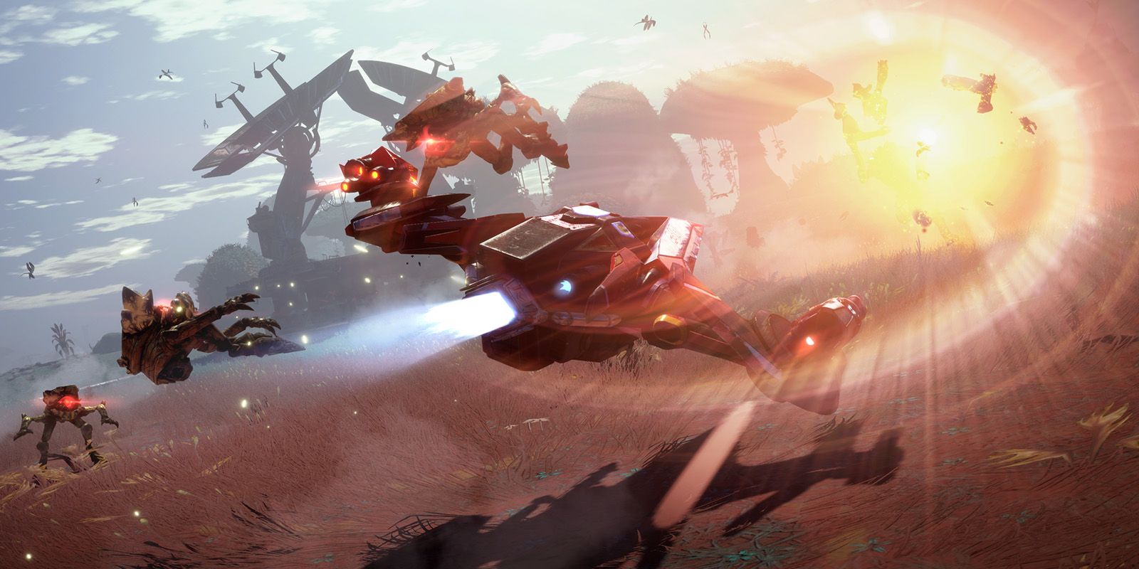Fighter ship in mid-combat in Starlink: Battle For Atlas (2018)