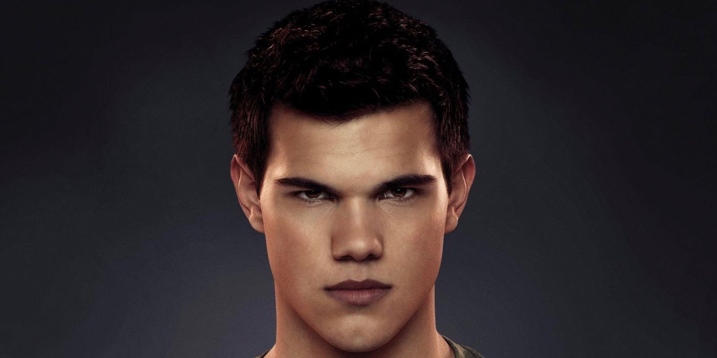 Taylor Lautner in a promo photo as Jacob in Twilight.