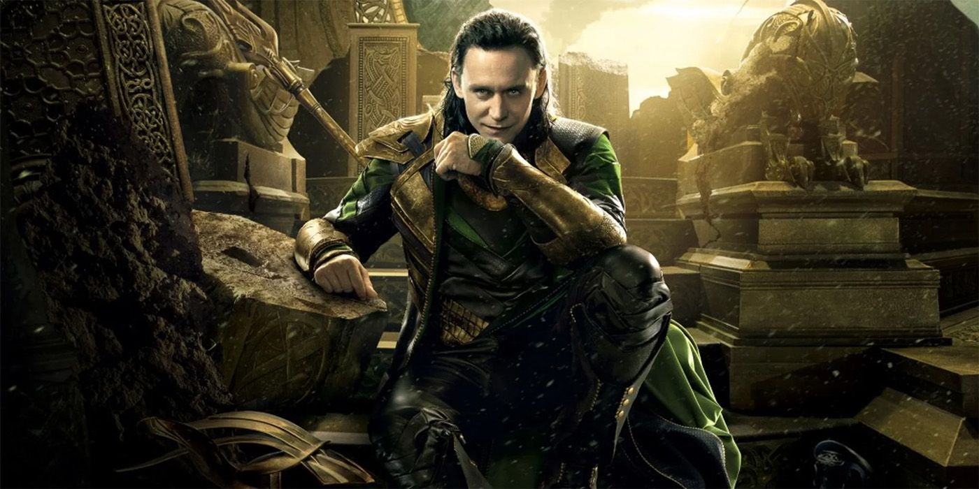 Loki sitting in a throne in a promotional image for Thor: The Dark World