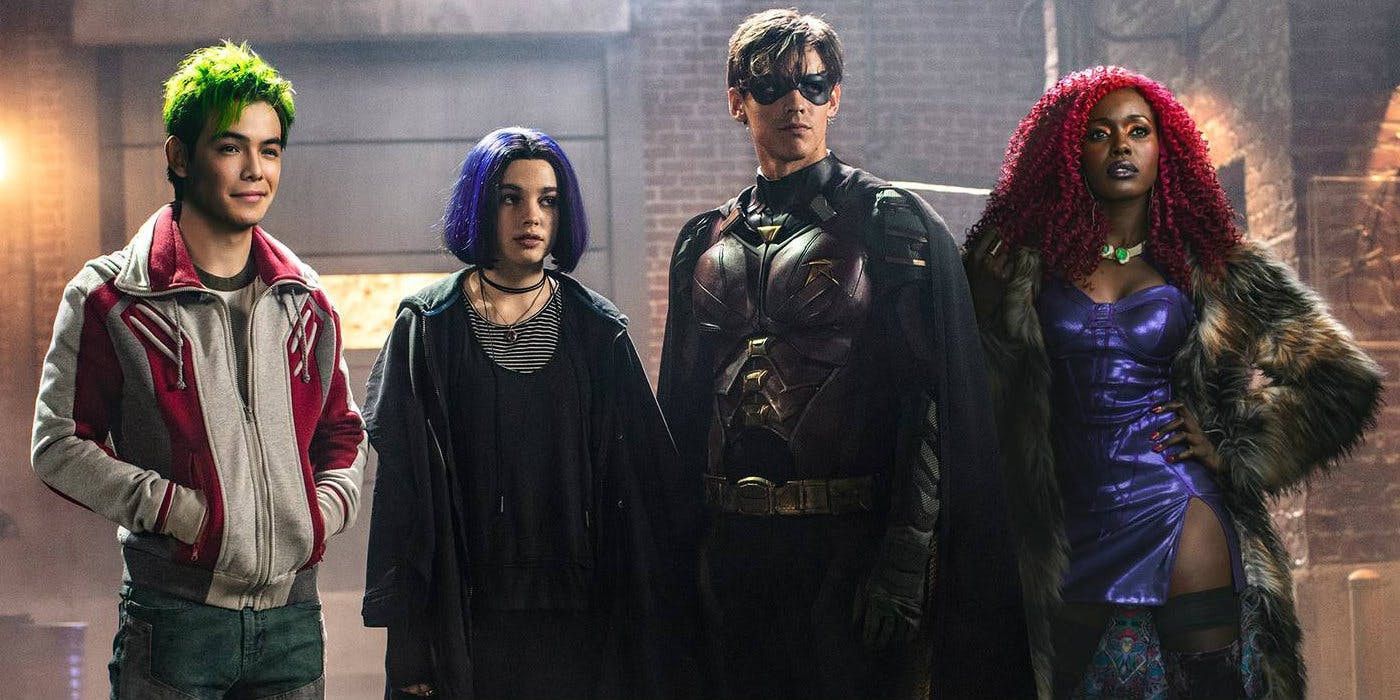 Titans Beast Boy Raven Robin and Starfire