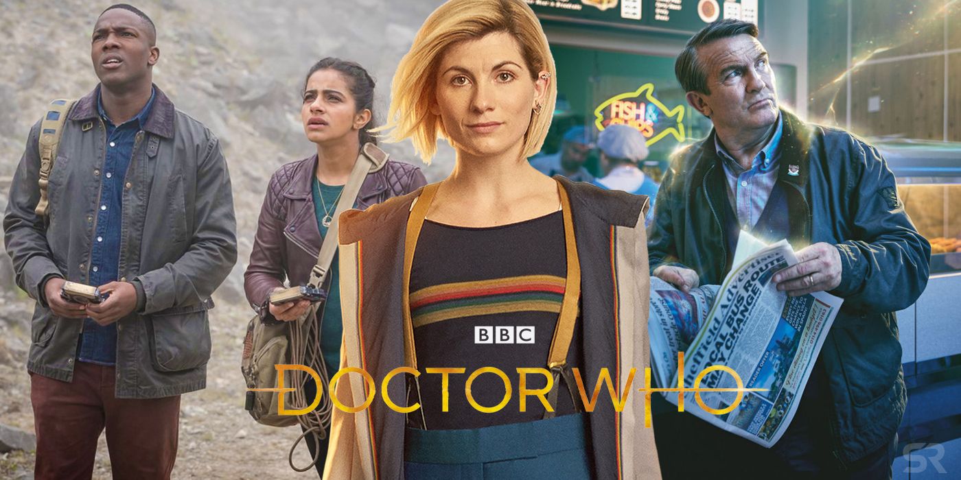 Tosin Cole Mandip Gil Jodie Whittaker and Bradley Walsh in Doctor Who