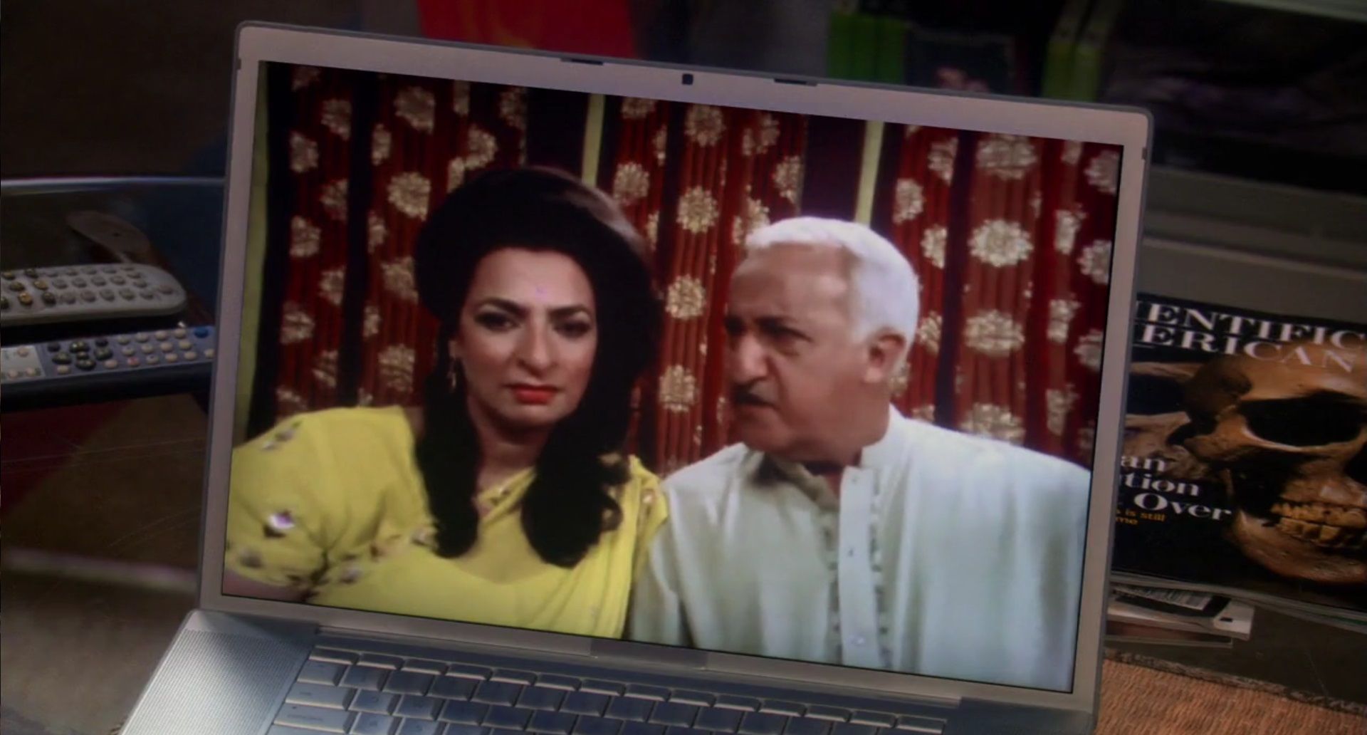 Raj video chats with his parents