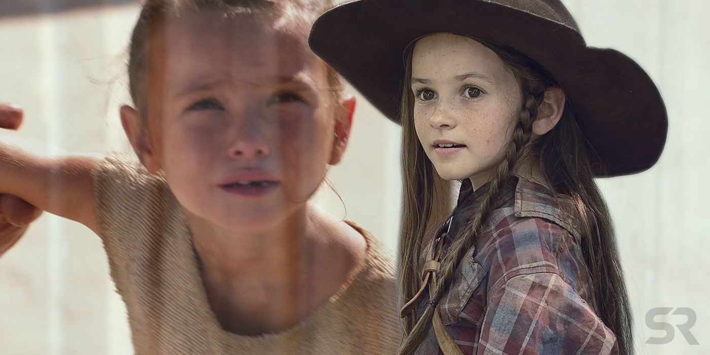 Cailey Fleming as Young Rey in Star Wars The Force Awakens and Judith Grimes in The Walking Dead