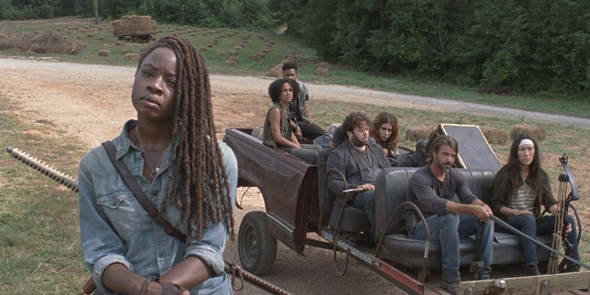Danai Gurira as Michonne and Magna's Group in The Walking Dead