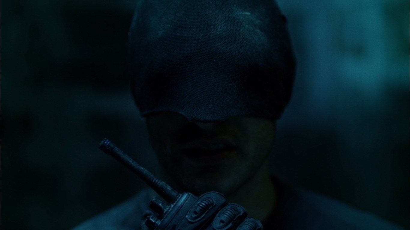 Daredevil uses a walkie-talkie