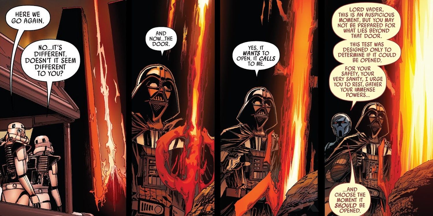 Darth Vader is guided by Mommin in Fortress Vader in the Darth Vader comic