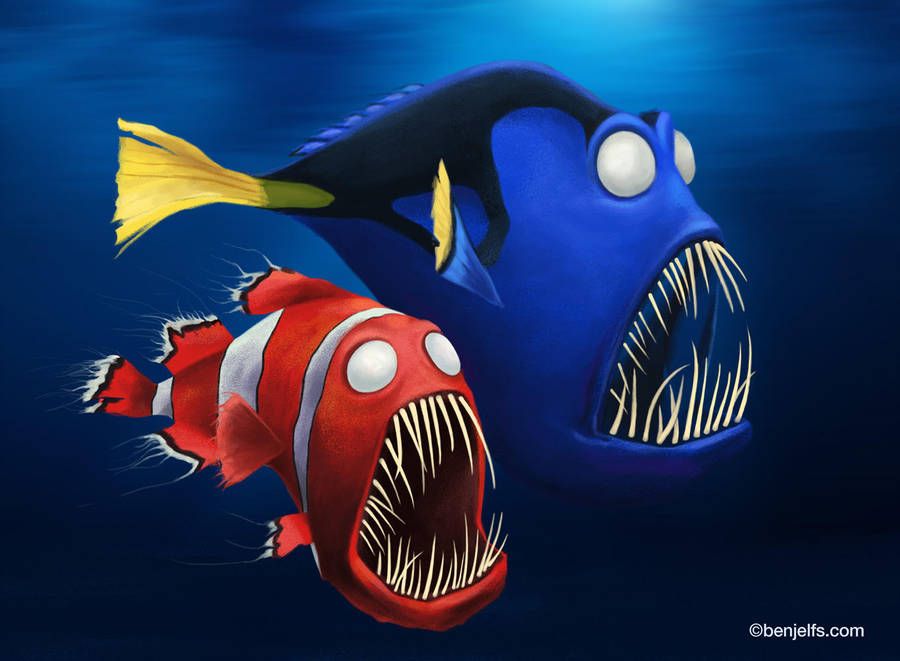 Dory and Marlin from Finding Nemo as Villains