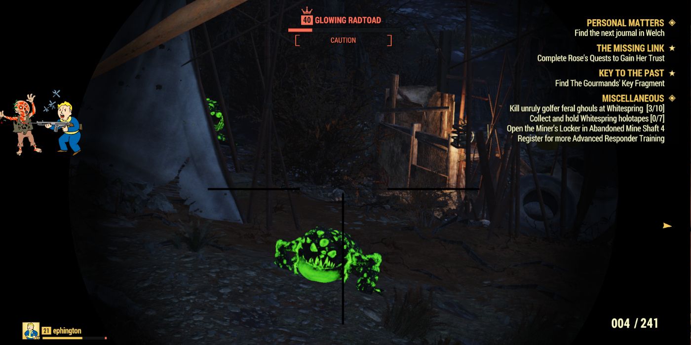 Fallout 76 Review Sniping Radtoad