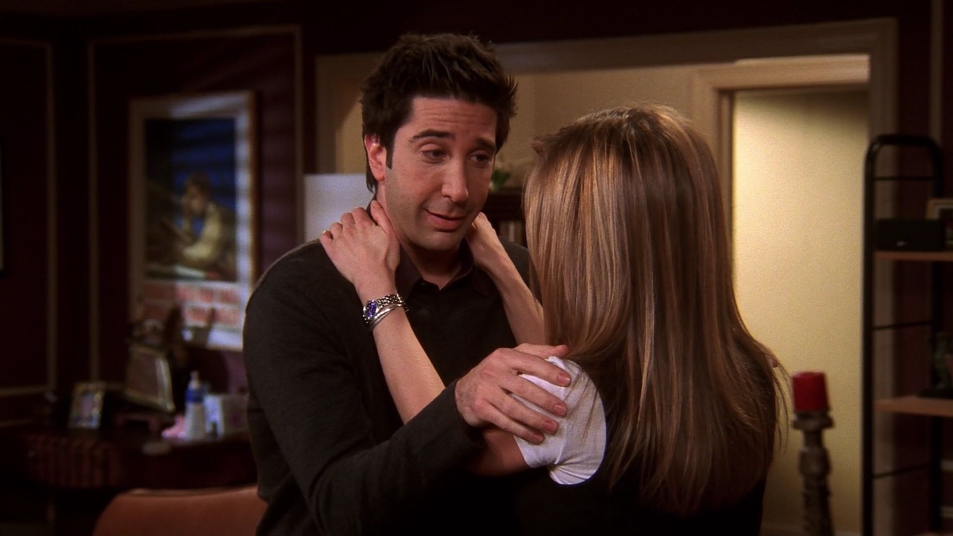 Ross touching Rachel in Friends Season 10 Episode 18 