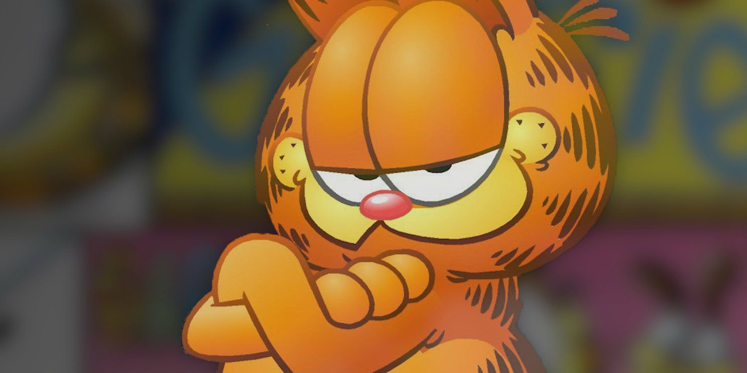 An image of Garfield the cat looking smug. 
