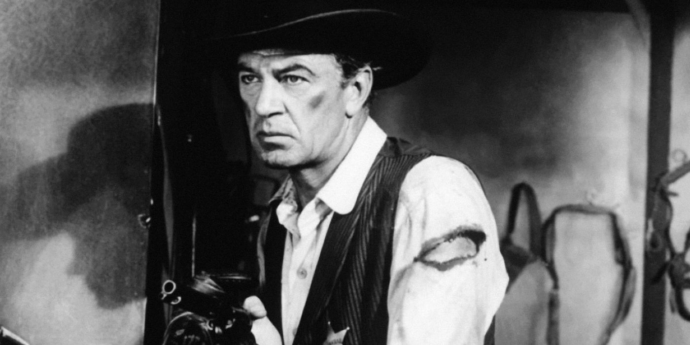 Gary Cooper dressed as a cowboy in High Noon