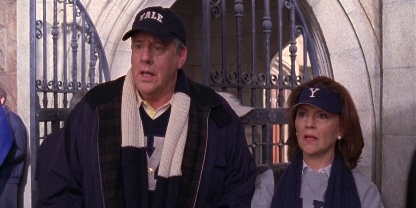 Richard and Emily at the Yale football game on Gilmore Girls