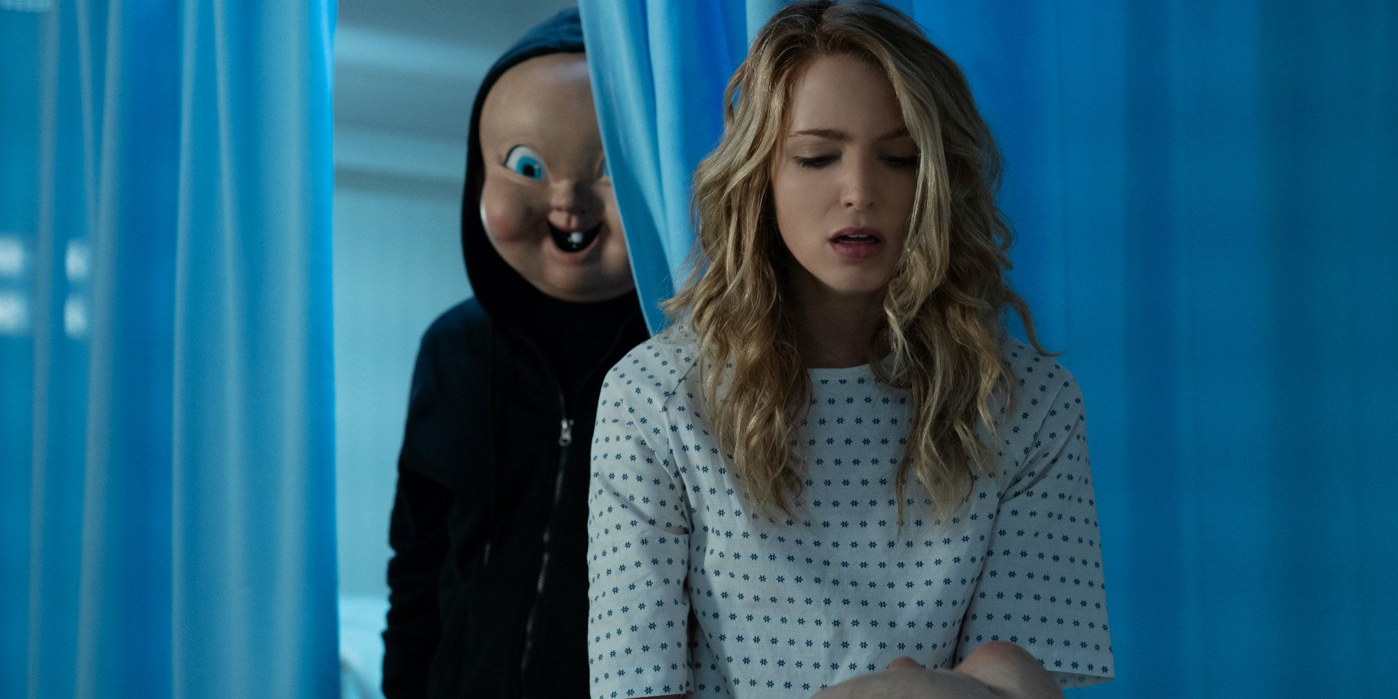 Jessica Rothe with mask in Happy Death Day 2U