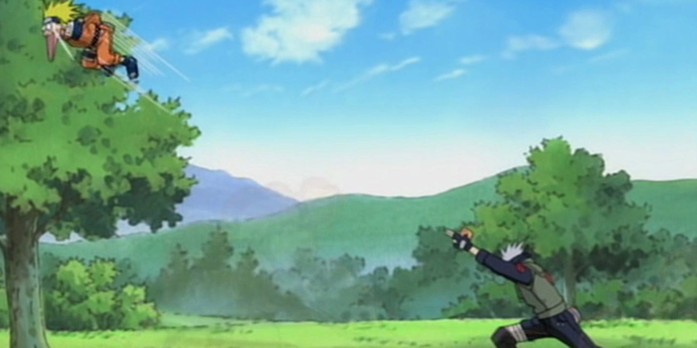 Kakashi launches Naruto away from him in Naruto Shippuden