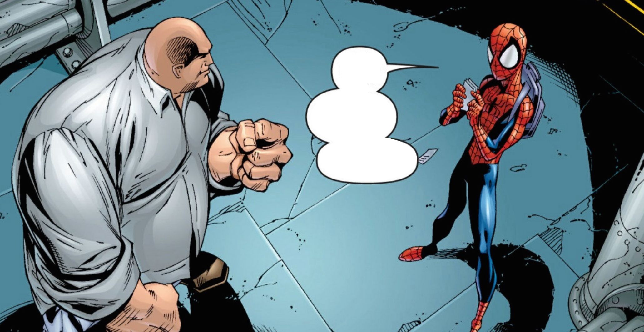 Kingpin vs Spider-Man in Ultimate Marvel Comics