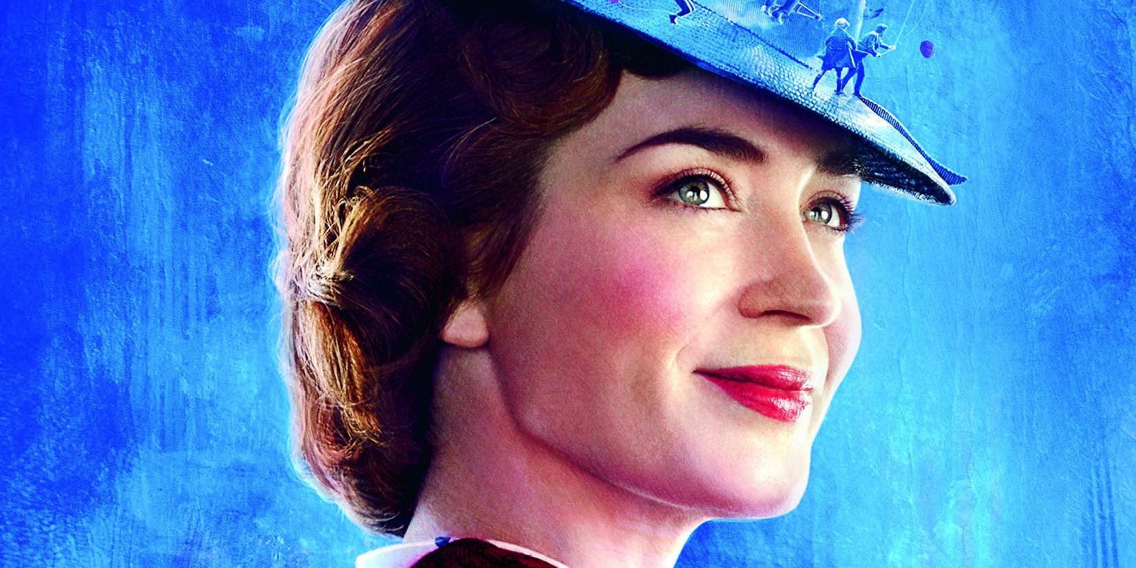Emily Blunt as Mary Poppins in the Mary Poppins Returns poster