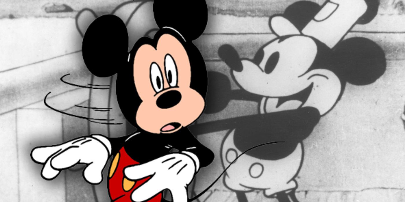 Mickey Mouse com seu Steam Boat Willie Counterpart