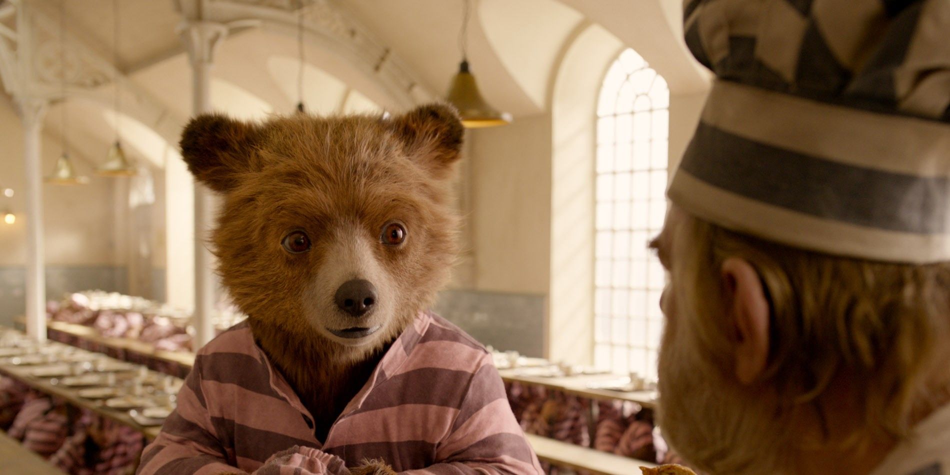 Paddington Bear and Brendan Gleeson as Knuckles in Paddington 2
