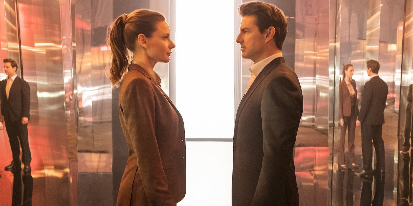 Rebecca Ferguson and Tom Cruise in Mission Impossible Fallout