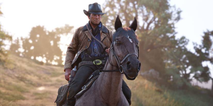 red dead redemption arthur riding a brown hose