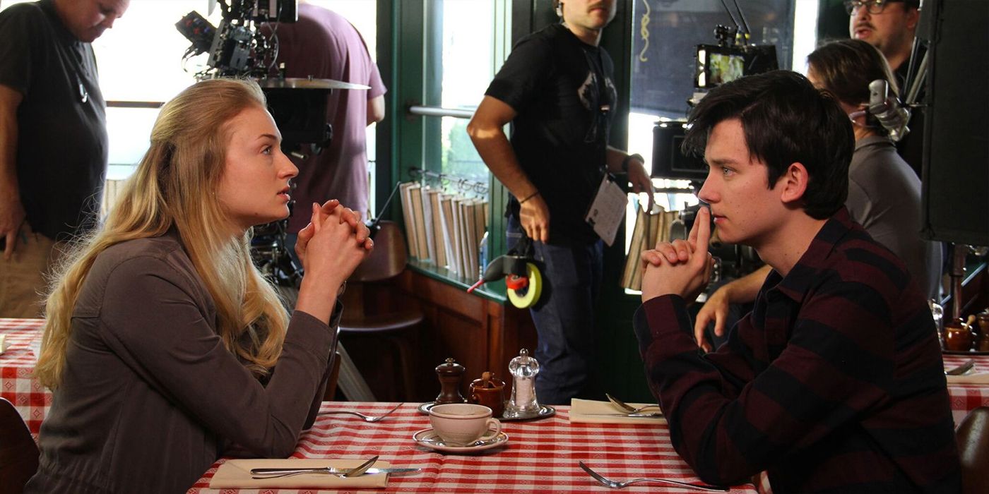 Sophie Turner and Asa Butterfield in Time Freak behind the scenes