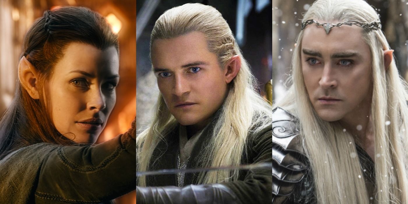 Split image of Tauriel, Legolas and his father in Lord of the Rings feature