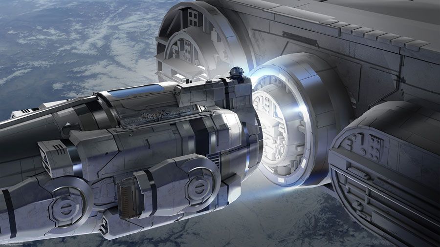 Star Wars Galaxy Edge Disney Hotel Shuttle Pod Concept Art